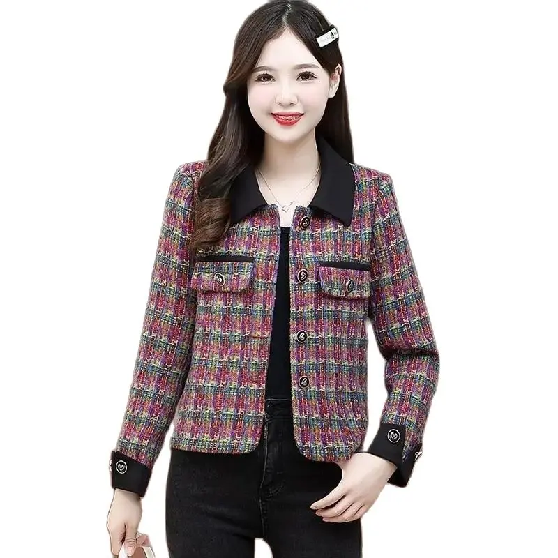 Fashion 2024 New Spring Autumn Jacket Women's Coat Tops Short Single Breasted Buckle Casual Slim Female Suit Jacket Female
Fashion 2024 New Spring Autumn Jacket Women's Coat Tops Short Single Breasted Buckle Casual Slim Female Suit Jacket Female