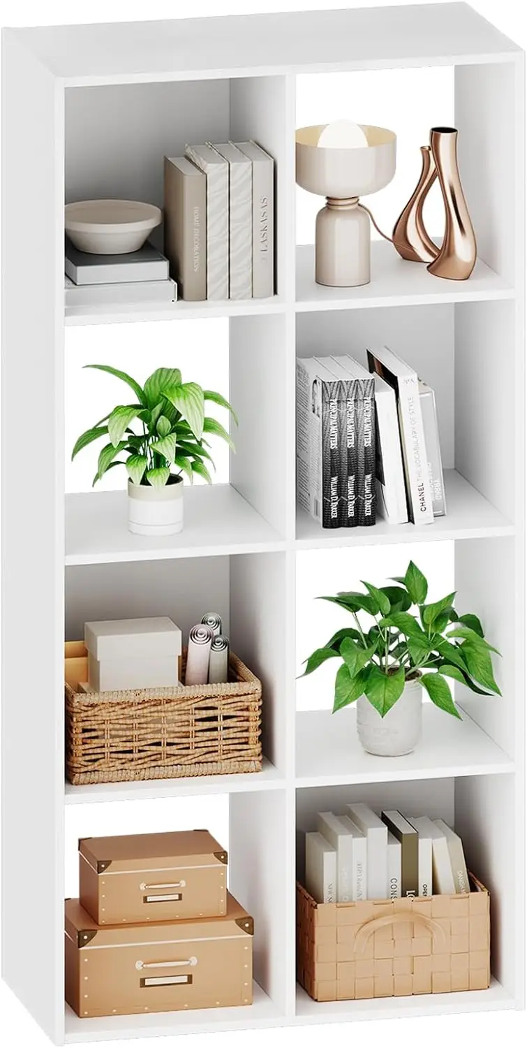 8-Cube Storage Organizer, Open Bookshelf with 4 Removable Back Panels, 47.7"L x 11.6"W x 24"H, White
8-Cube Storage Organizer, Open Bookshelf with 4 Removable Back Panels, 47.7"L x 11.6"W x 24"H, White