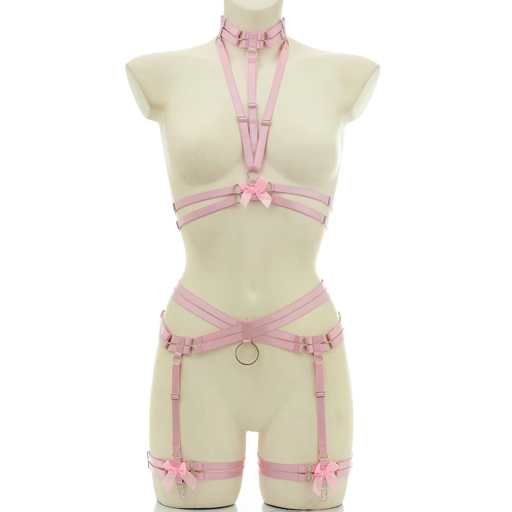 Elastic Bondage Body Harness Belt for Women Pastel Goth Bow Body Cage Hollow Adjustable Lingerie Stockings Garter Belt
Elastic Bondage Body Harness Belt for Women Pastel Goth Bow Body Cage Hollow Adjustable Lingerie Stockings Garter Belt