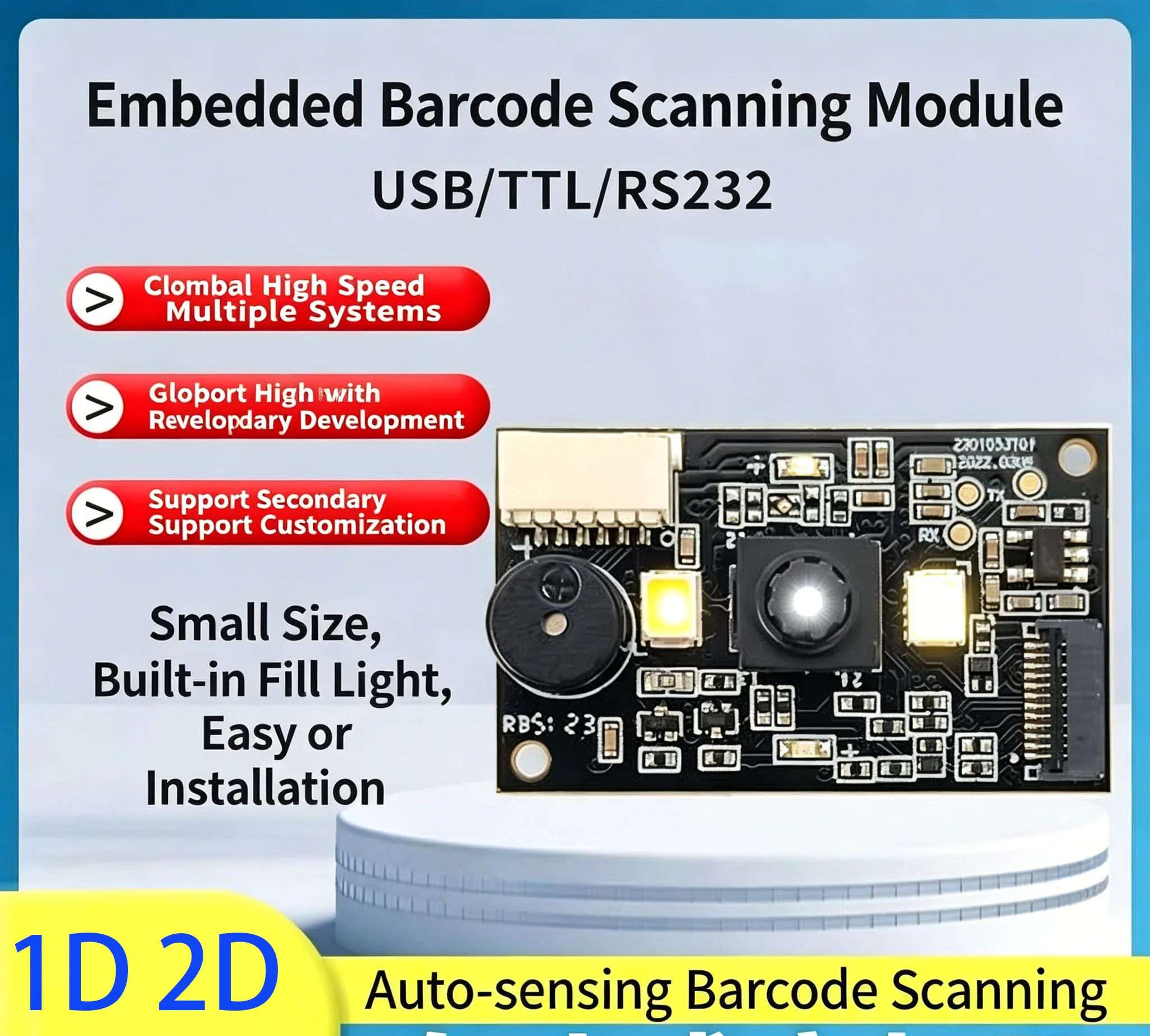 Mini Embedded 1D 2D CCD Bar Code Reader Auto Scan Fixed Mount Scanning Engine Barcode Scanners Module for Wholesale
Mini Embedded 1D 2D CCD Bar Code Reader Auto Scan Fixed Mount Scanning Engine Barcode Scanners Module for Wholesale