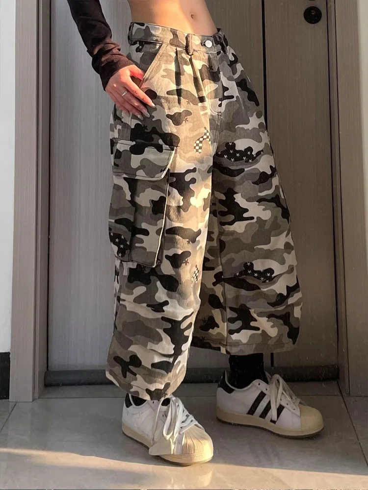American Vintage Camouflage Workwear Loose-Fit Jeans Women's High-Waisted Slimming Wide-Leg Straight-Leg Seven-Point Pants Trend
American Vintage Camouflage Workwear Loose-Fit Jeans Women's High-Waisted Slimming Wide-Leg Straight-Leg Seven-Point Pants Trend