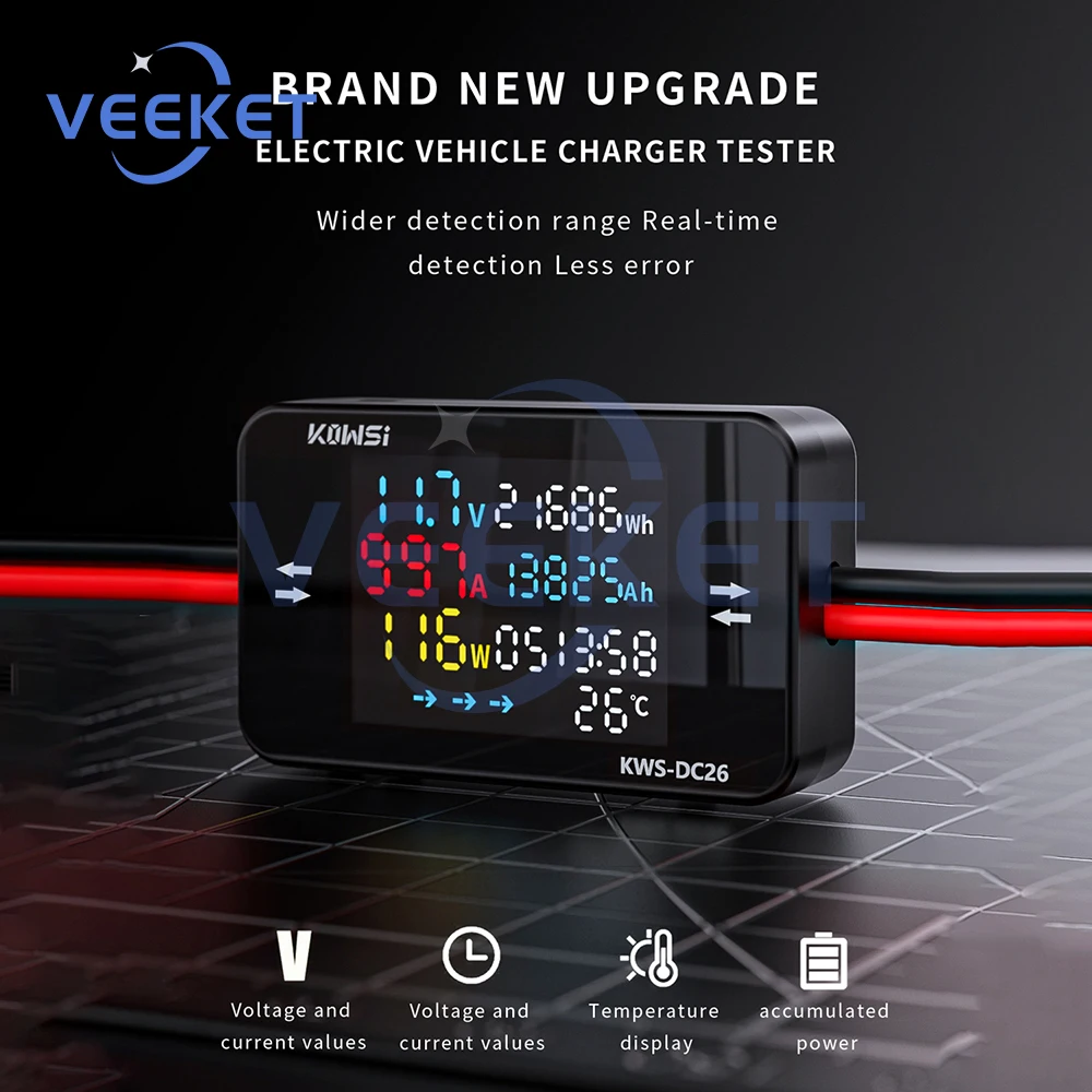KWS-DC26 DC 8-80V LCD Digital Battery Charging Tester Voltmeter Ammeter Power Meter 20A 25A 35A 50A Voltage Current Tester
KWS-DC26 DC 8-80V LCD Digital Battery Charging Tester Voltmeter Ammeter Power Meter 20A 25A 35A 50A Voltage Current Tester