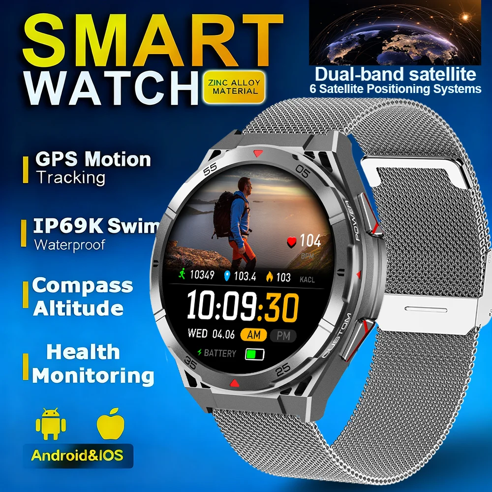 New Smart Watch GPS Sports Compass Altitude Air Pressure Bluetooth Call 5ATM Waterproof Health AMOLED Screen Smartwatch 480mAh
New Smart Watch GPS Sports Compass Altitude Air Pressure Bluetooth Call 5ATM Waterproof Health AMOLED Screen Smartwatch 480mAh
