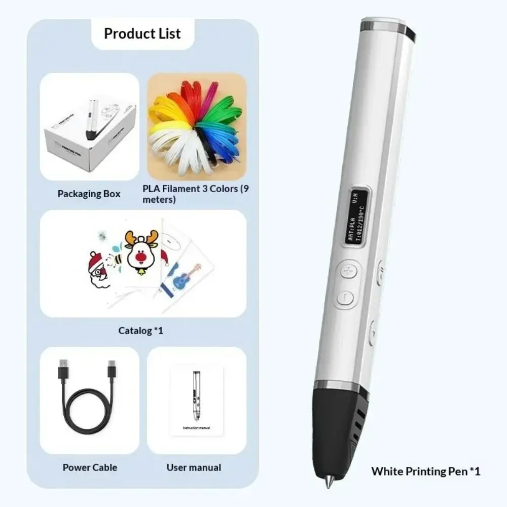 Professional OLED Display 3D Printing Pen Fast Extrusion Temperature Control Doodling Pen DIY PLA Filament Pen Art Crafts
Professional OLED Display 3D Printing Pen Fast Extrusion Temperature Control Doodling Pen DIY PLA Filament Pen Art Crafts