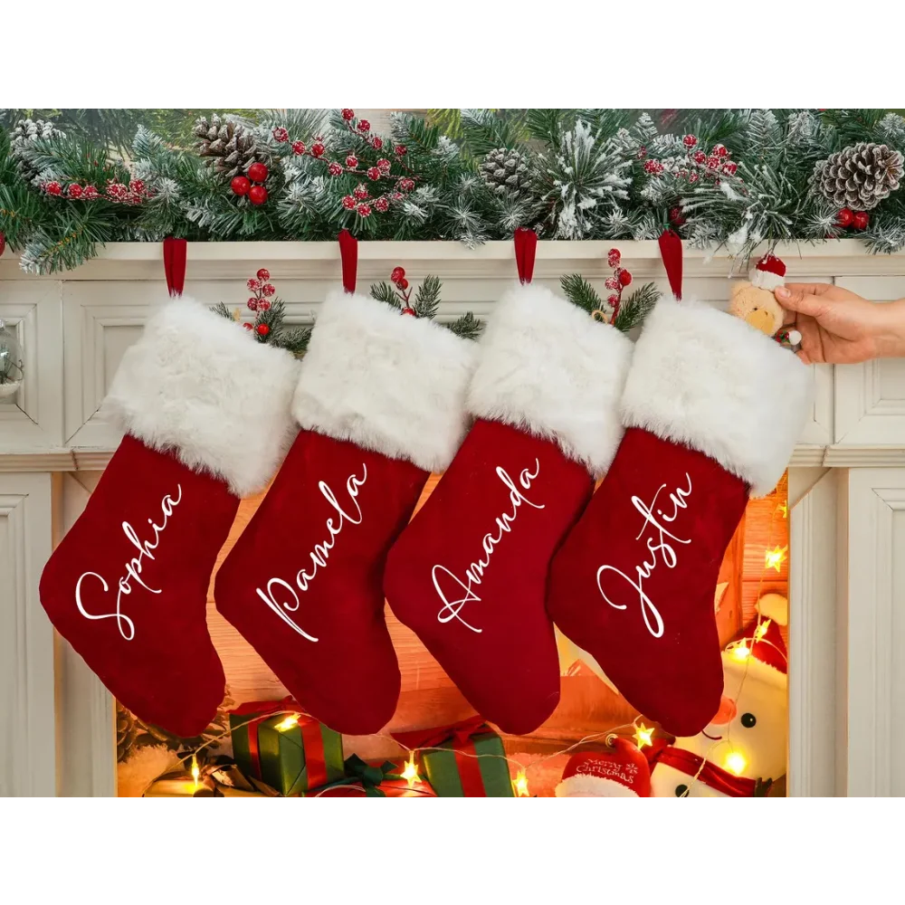 2025 Custom Red Plush Christmas Stockings Personalized with Name Family Holiday Stockings Xmas House Ornament Christmas Gift
2025 Custom Red Plush Christmas Stockings Personalized with Name Family Holiday Stockings Xmas House Ornament Christmas Gift