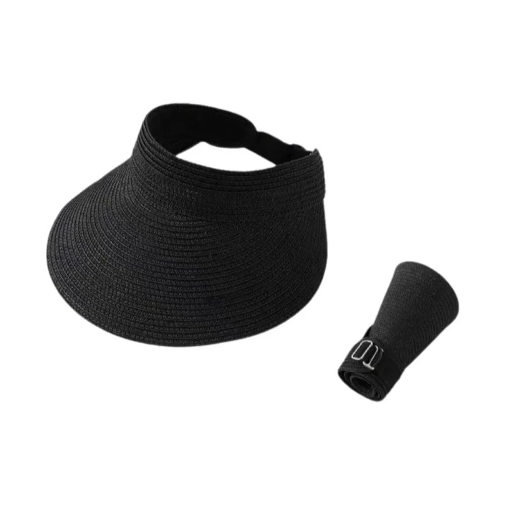 Fashion Solid Color Straw Sun Cap Breathable Adjustable Summer Visors Hat Ponytail Cap Foldable Wide Brim Beach Hat Sports
Fashion Solid Color Straw Sun Cap Breathable Adjustable Summer Visors Hat Ponytail Cap Foldable Wide Brim Beach Hat Sports