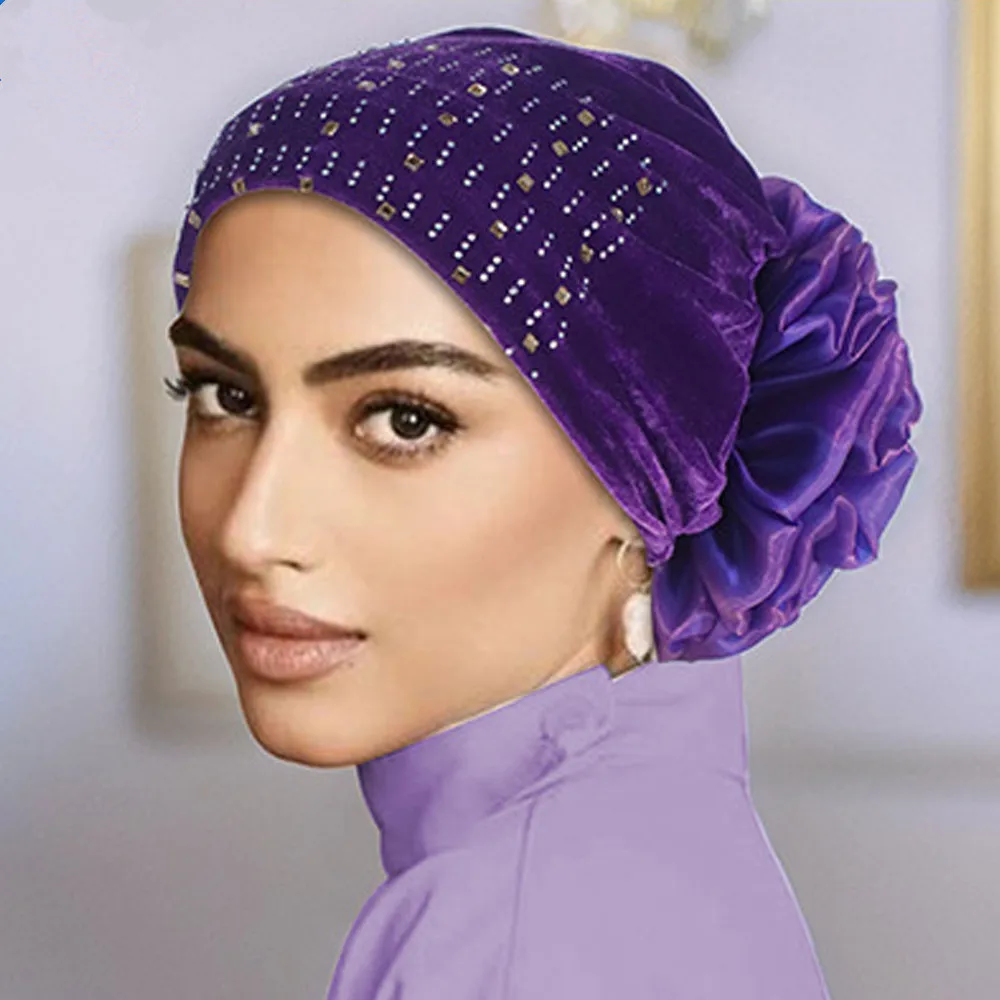 Velvet Indian Hat Flower Turban Women Muslim Hijab Beanies Bonnet Rhinestone Headscarf Hair Loss Chemo Cap Scarf Turbante Mujer
Velvet Indian Hat Flower Turban Women Muslim Hijab Beanies Bonnet Rhinestone Headscarf Hair Loss Chemo Cap Scarf Turbante Mujer