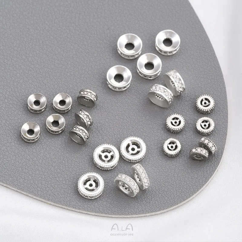 Thick Silver White Gold Plated Zircon Spacer Beads, Shiny Silver Wheel Bead Gaskets, Handmade DIY Beading Jewelry Accessories
Thick Silver White Gold Plated Zircon Spacer Beads, Shiny Silver Wheel Bead Gaskets, Handmade DIY Beading Jewelry Accessories