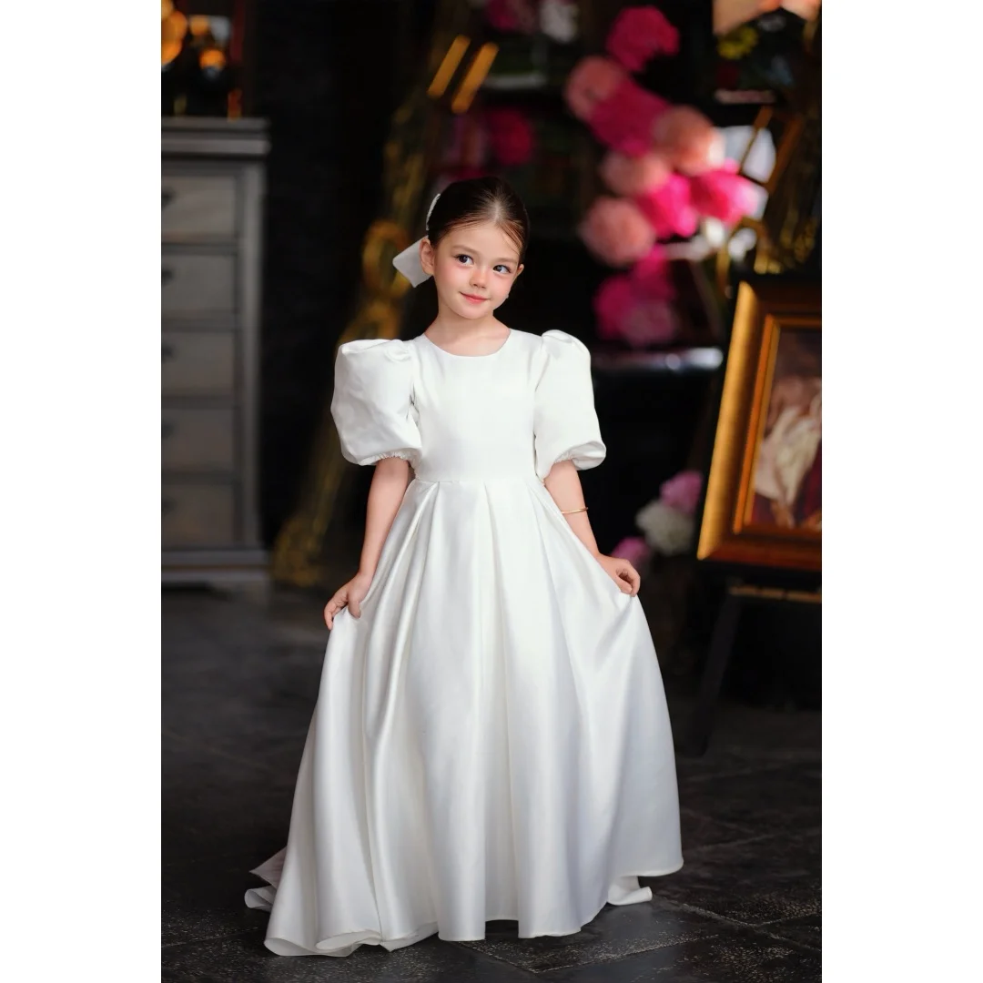 Custom Simple Flower Girl Dress Satin Bow Children's Girl A-line Wedding Bridesmaid Dress Pageant First Communion Dress
Custom Simple Flower Girl Dress Satin Bow Children's Girl A-line Wedding Bridesmaid Dress Pageant First Communion Dress
