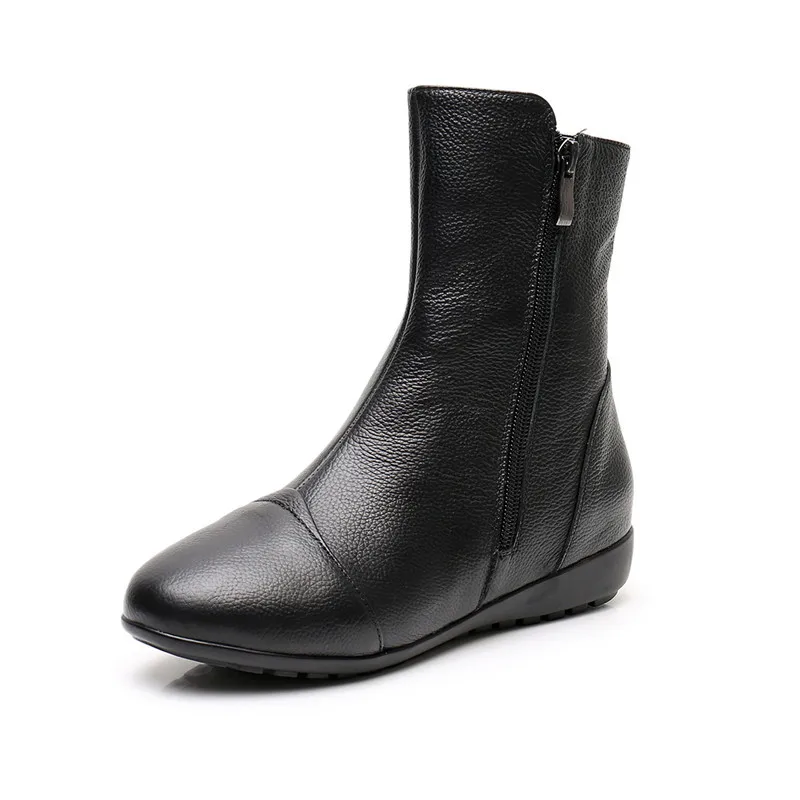 GKTINOO Autumn Winter Women Boots Round Toe Flat Heel Mom's Shoes Genuine Leather Shoes for Women Concise Zipper Short Boots
GKTINOO Autumn Winter Women Boots Round Toe Flat Heel Mom's Shoes Genuine Leather Shoes for Women Concise Zipper Short Boots