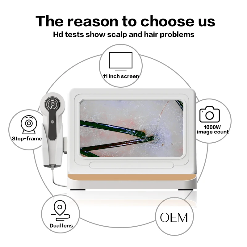 10 Inch HD Display Professional Skin Analyzer 50X/200X Magnifying Scalp Test Device Pore Magnifier Hair Follicle Scalp Detector
10 Inch HD Display Professional Skin Analyzer 50X/200X Magnifying Scalp Test Device Pore Magnifier Hair Follicle Scalp Detector