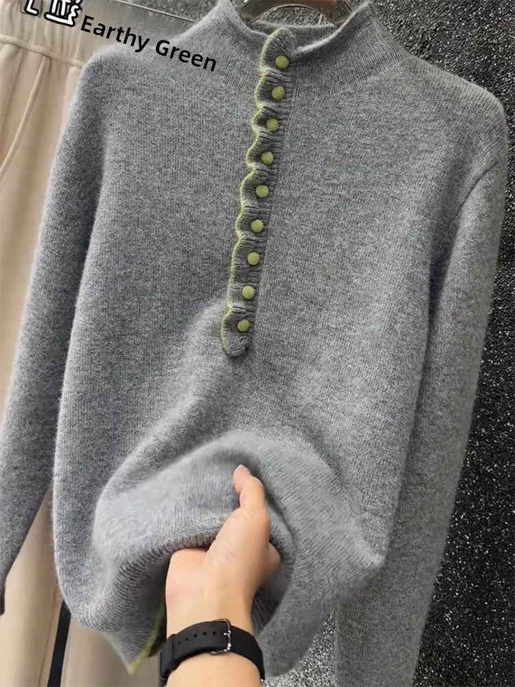 Korean Style High-End Knitted Shirt Half High Collar Women's Large Size Elegant Versatile Top Warmth Emitting Long Sleeve Cas...
Korean Style High-End Knitted Shirt Half High Collar Women's Large Size Elegant Versatile Top Warmth Emitting Long Sleeve Cas...