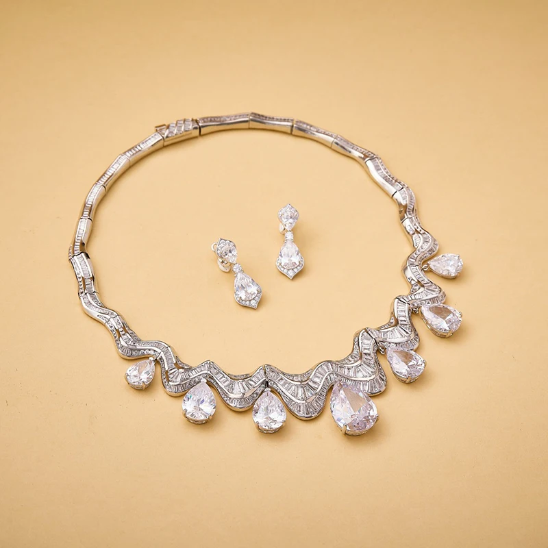 Pure 925 Sterling Silver Jewelry For Women Water Drop Gemstone Wedding Jewelry Set High Quality Earrings Necklace Fine Jewelry
Pure 925 Sterling Silver Jewelry For Women Water Drop Gemstone Wedding Jewelry Set High Quality Earrings Necklace Fine Jewelry