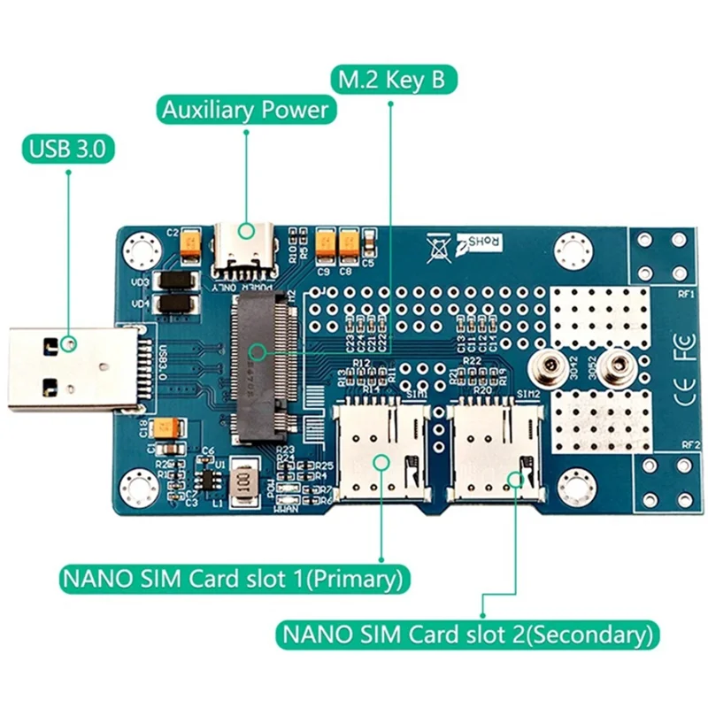 Адаптер A08E-NGFF(M.2) к USB 3.0 с поддержкой двухкарт NANO SIM-карты, модуль 3G/4G/5G/LTE, подходящий для настольных компьютеров
Адаптер A08E-NGFF(M.2) к USB 3.0 с поддержкой двухкарт NANO SIM-карты, модуль 3G/4G/5G/LTE, подходящий для настольных компьютеров