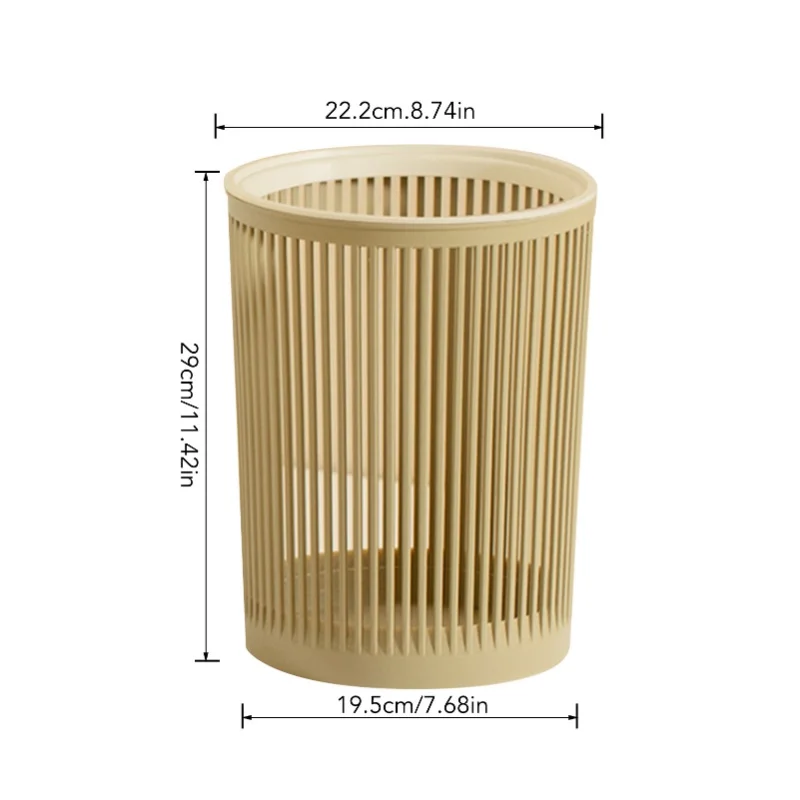 C5 Hollow Trash Can Household Sanitary Bucket Large Capacity Wear Resistant Office Living Room Paper Basket Deep Khaki Home
C5 Hollow Trash Can Household Sanitary Bucket Large Capacity Wear Resistant Office Living Room Paper Basket Deep Khaki Home