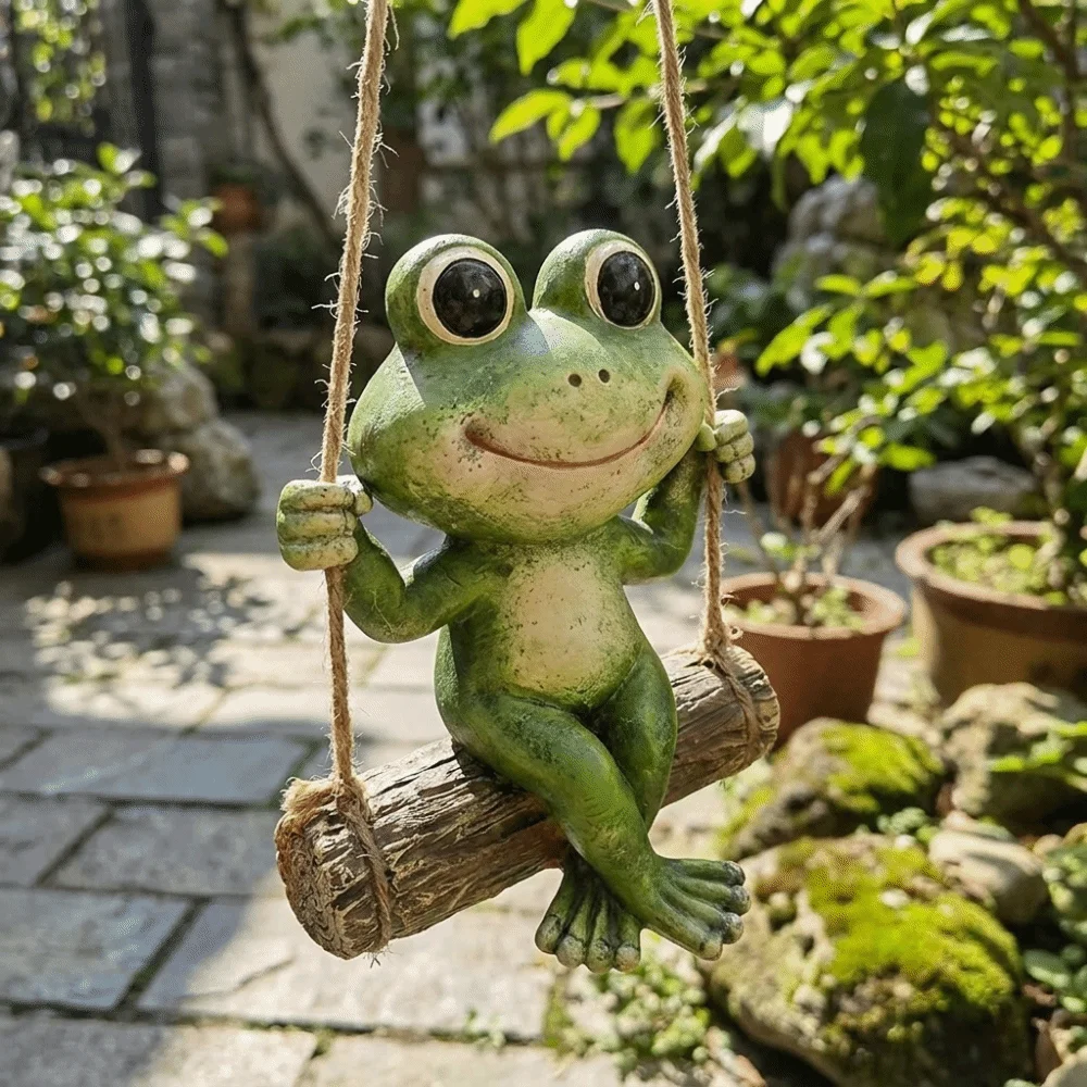 Resin Hanging Frog Garden Statue Cute Lifelike Frog Swing Ornament Handmade Garden Art Sculpture Housewarming Gift
Resin Hanging Frog Garden Statue Cute Lifelike Frog Swing Ornament Handmade Garden Art Sculpture Housewarming Gift