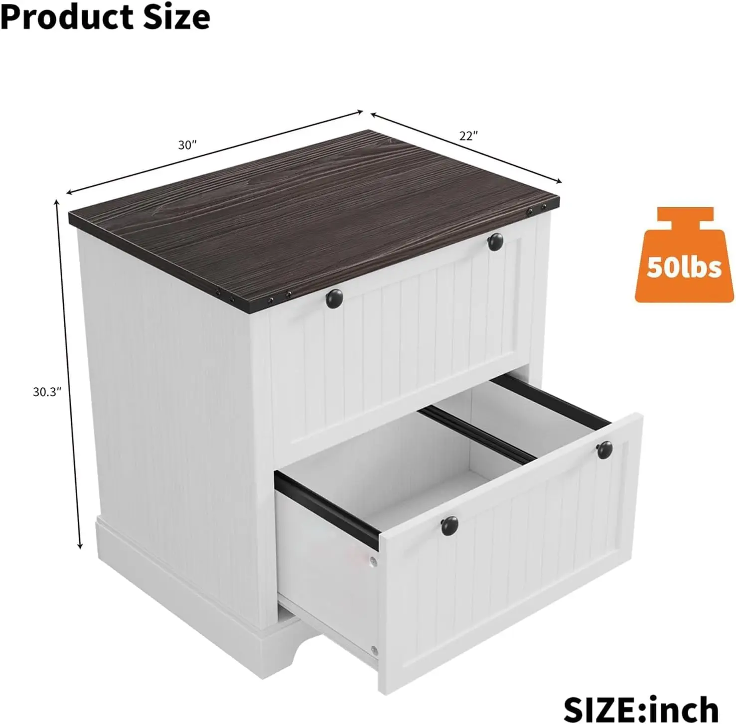 2-drawer 30-inch farmhouse file cabinet, holds A4/Letter/Legal hanging files, doubles as printer stand for office storage
2-drawer 30-inch farmhouse file cabinet, holds A4/Letter/Legal hanging files, doubles as printer stand for office storage