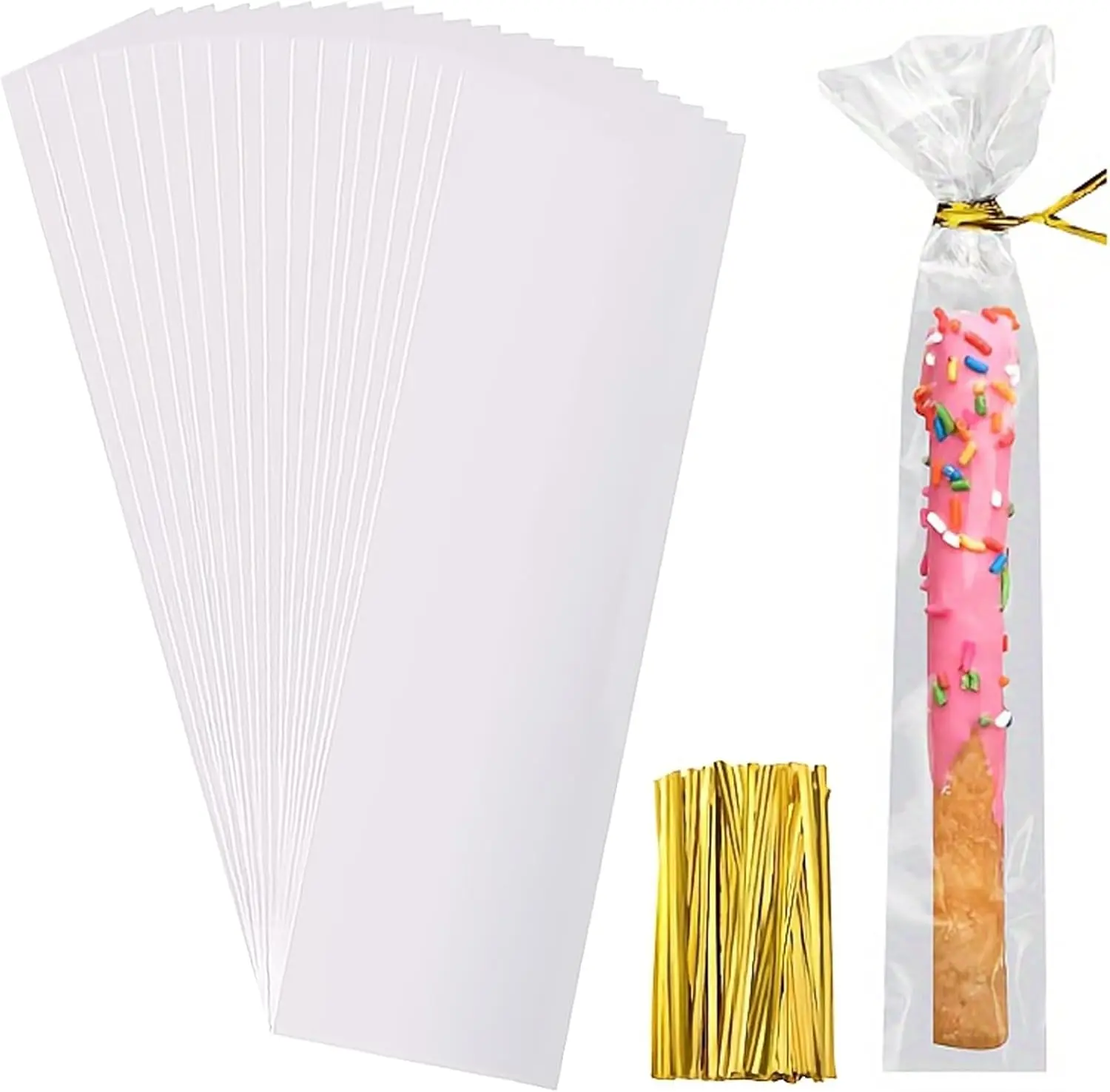200 Pcs Clear Pretzel Rod Bags 2x10 Inches with Twist Ties for Cookies Candy Wrapping Gift Giving Party Favors
200 Pcs Clear Pretzel Rod Bags 2x10 Inches with Twist Ties for Cookies Candy Wrapping Gift Giving Party Favors
