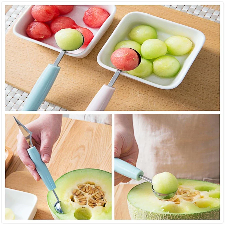 Kitchen Accessories Dual-head Stainless Steel Carving Knife Fruit Watermelon Ice Cream Baller Scoop Stacks Spoon Home Gadgets
Kitchen Accessories Dual-head Stainless Steel Carving Knife Fruit Watermelon Ice Cream Baller Scoop Stacks Spoon Home Gadgets
