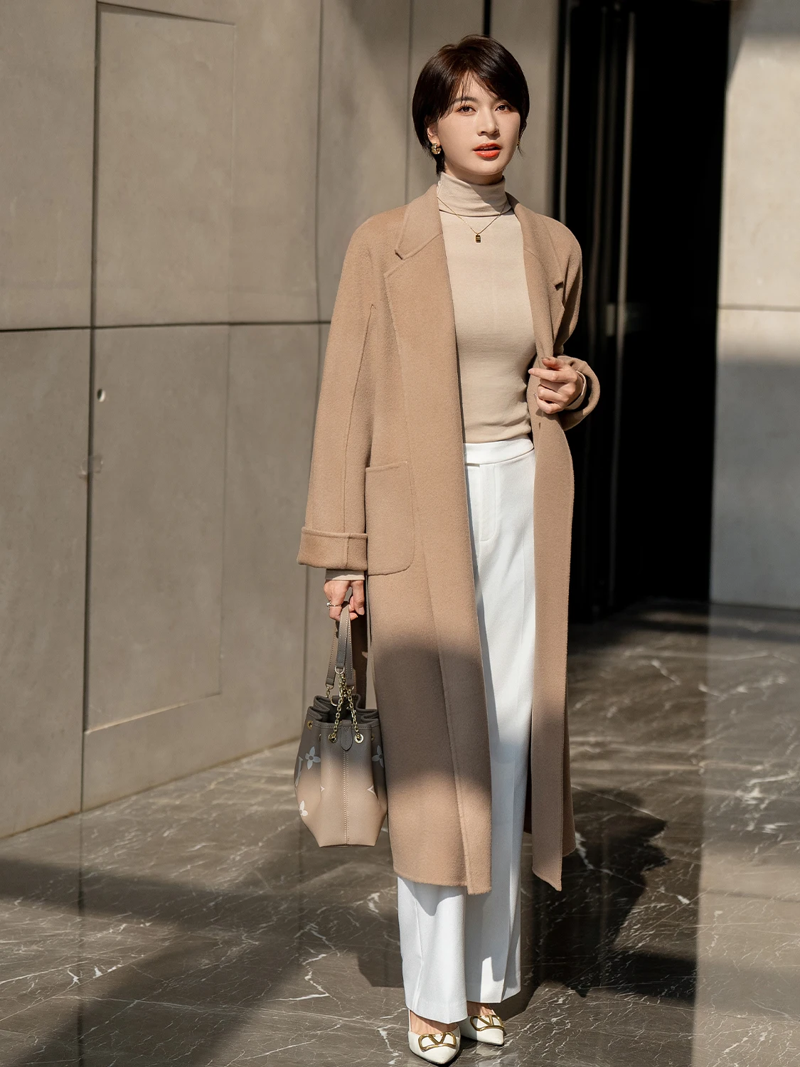 Ele Double-Faced Woolen Coat Casual Sle Belted Long Length Women's Windbreaker Faionable Commute Winter Outerwear
Ele Double-Faced Woolen Coat Casual Sle Belted Long Length Women's Windbreaker Faionable Commute Winter Outerwear