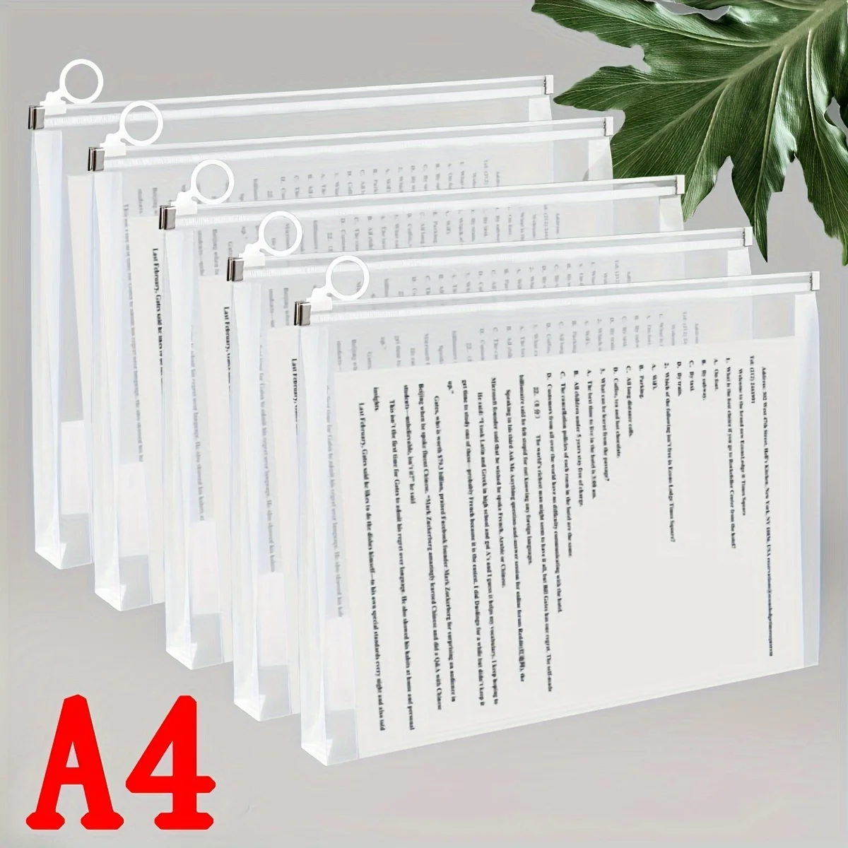5Pcs Transparent File Bags: Tear Resistant, Waterproof, Multi-Size Storage for School, Office, Travel
5Pcs Transparent File Bags: Tear Resistant, Waterproof, Multi-Size Storage for School, Office, Travel