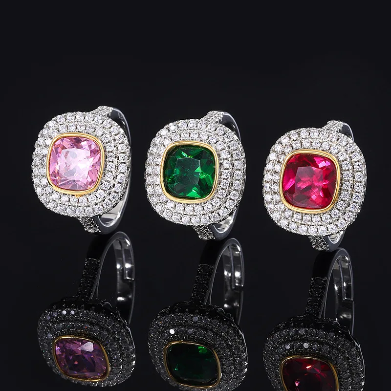 Exaggerated Full Diamond Pink Crystal Zircon Ring Micro Paved Diamond Ring Emerald Gemstone Ring
Exaggerated Full Diamond Pink Crystal Zircon Ring Micro Paved Diamond Ring Emerald Gemstone Ring
