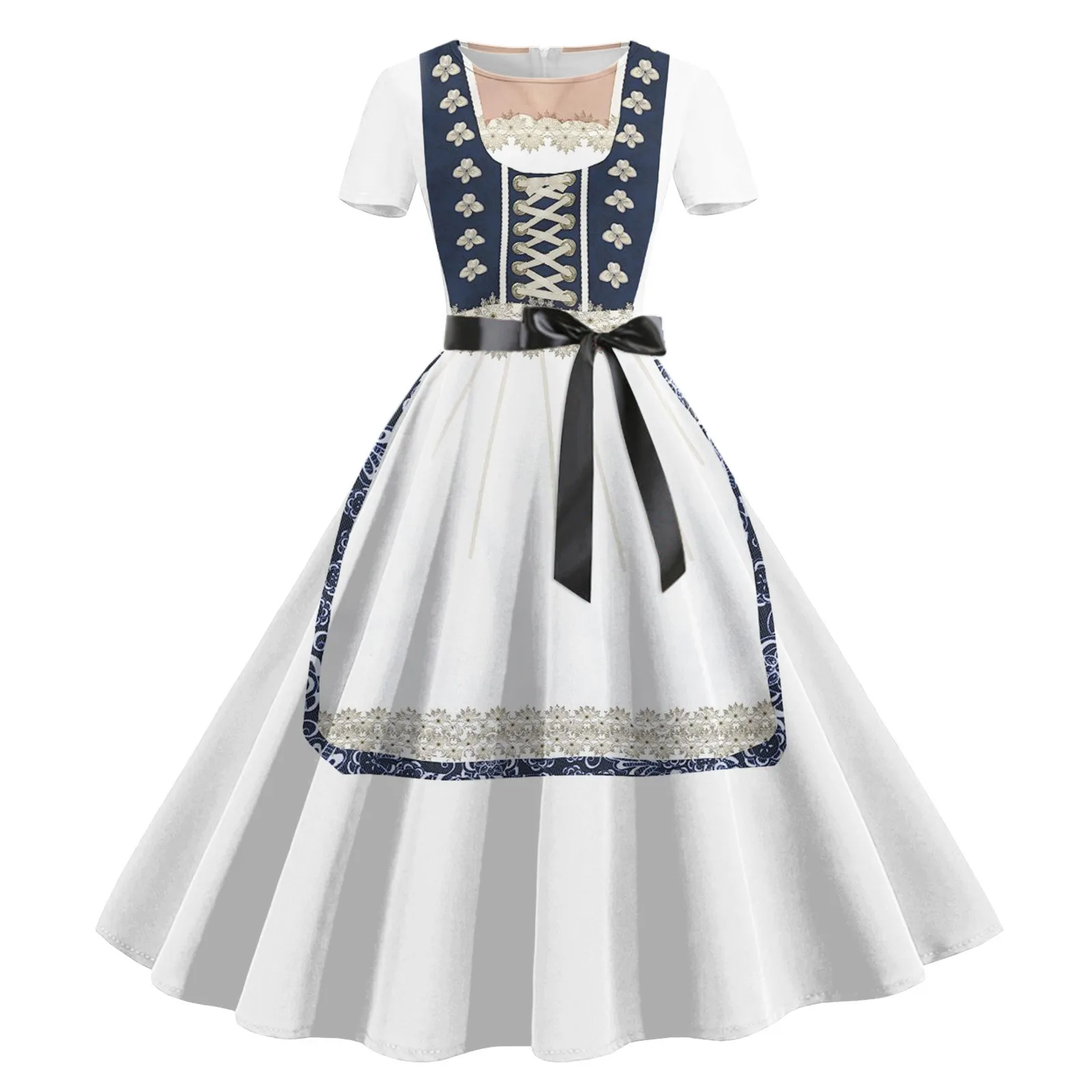 Vintage Oktoberfest Cocktail Dresses For Women Short Sleeve Knee Length Costume Retro A Line Flared Swing Formal Prom Dress
Vintage Oktoberfest Cocktail Dresses For Women Short Sleeve Knee Length Costume Retro A Line Flared Swing Formal Prom Dress