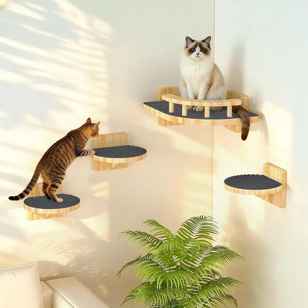 Cat Wall Shelves with 3 Wide Perch Steps, Wooden Furniture for Cats up to 25lbs, Suitable for Climbing, Playing, and Indoor Exer
Cat Wall Shelves with 3 Wide Perch Steps, Wooden Furniture for Cats up to 25lbs, Suitable for Climbing, Playing, and Indoor Exer