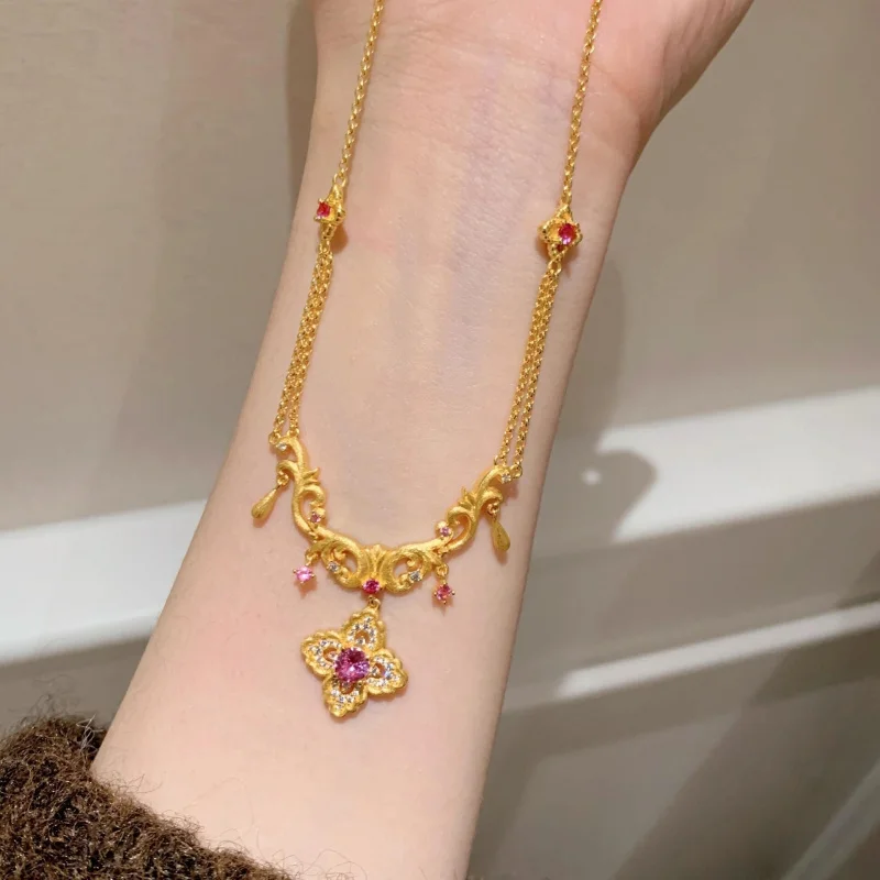 gold Spring Necklace: Paper Kite, Giant Fairy, Nine Purple Fire, Lucky Clover, High-end Necklace with Versatile Style and Unique
gold Spring Necklace: Paper Kite, Giant Fairy, Nine Purple Fire, Lucky Clover, High-end Necklace with Versatile Style and Unique