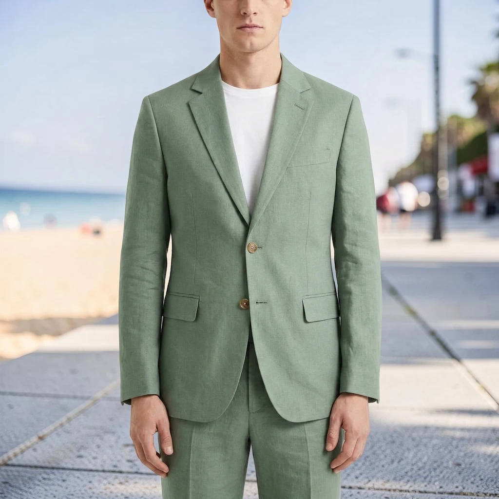 Sage Green Linen Men Suits for Prom Party 2 Pieces Slim Fit Wedding Suit Notched Lapel Jacket with Pants Summer Beach Set
Sage Green Linen Men Suits for Prom Party 2 Pieces Slim Fit Wedding Suit Notched Lapel Jacket with Pants Summer Beach Set