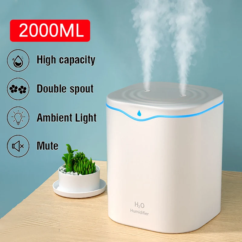 2000ML High-capacity Air Humidifier USB Double Spray Port Essential Oil Aromatherapy Diffuser Cool Mist Maker Fogger for Home
2000ML High-capacity Air Humidifier USB Double Spray Port Essential Oil Aromatherapy Diffuser Cool Mist Maker Fogger for Home