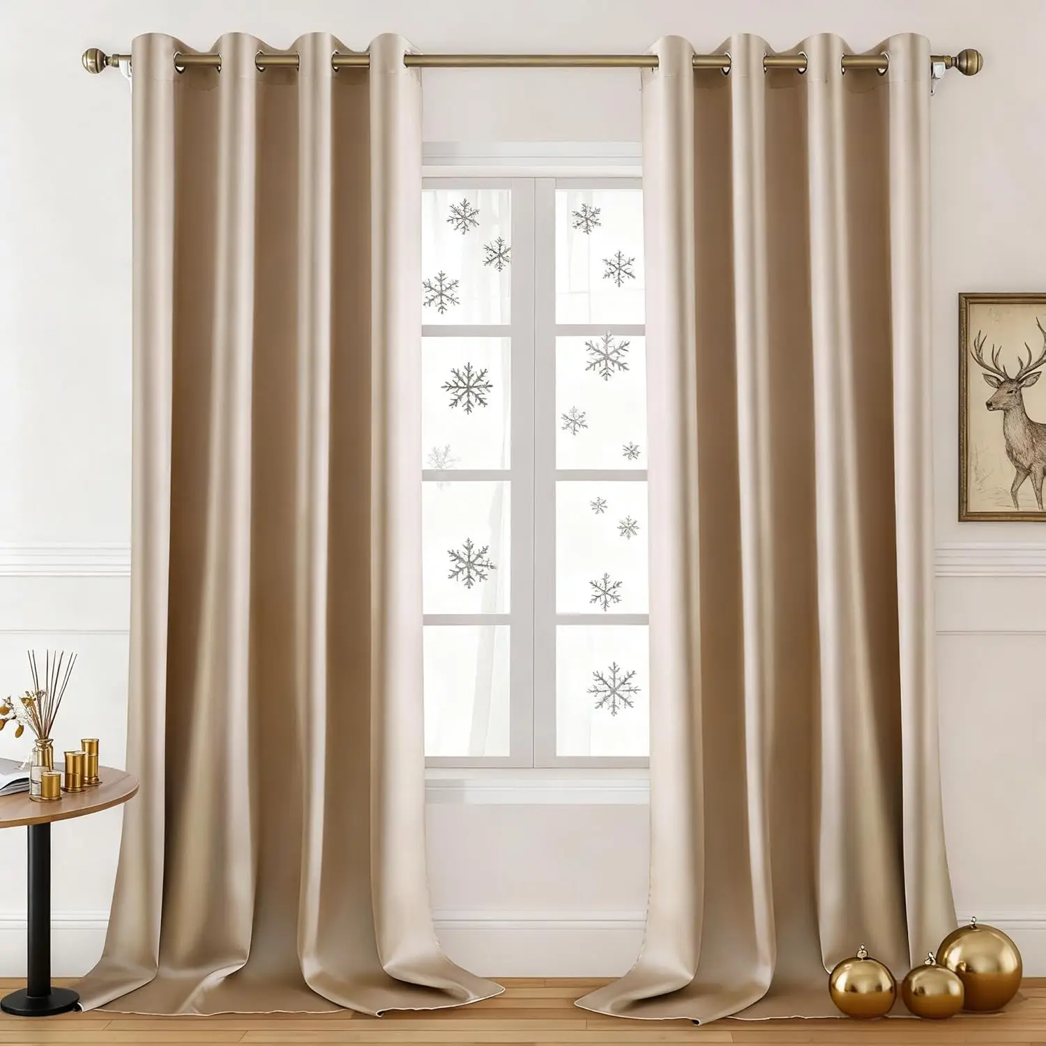 Beige Faux Silk Blackout Curtains, 52x84 Inch Thermal Insulated Vintage Drapes for Bedroom Decor
Beige Faux Silk Blackout Curtains, 52x84 Inch Thermal Insulated Vintage Drapes for Bedroom Decor