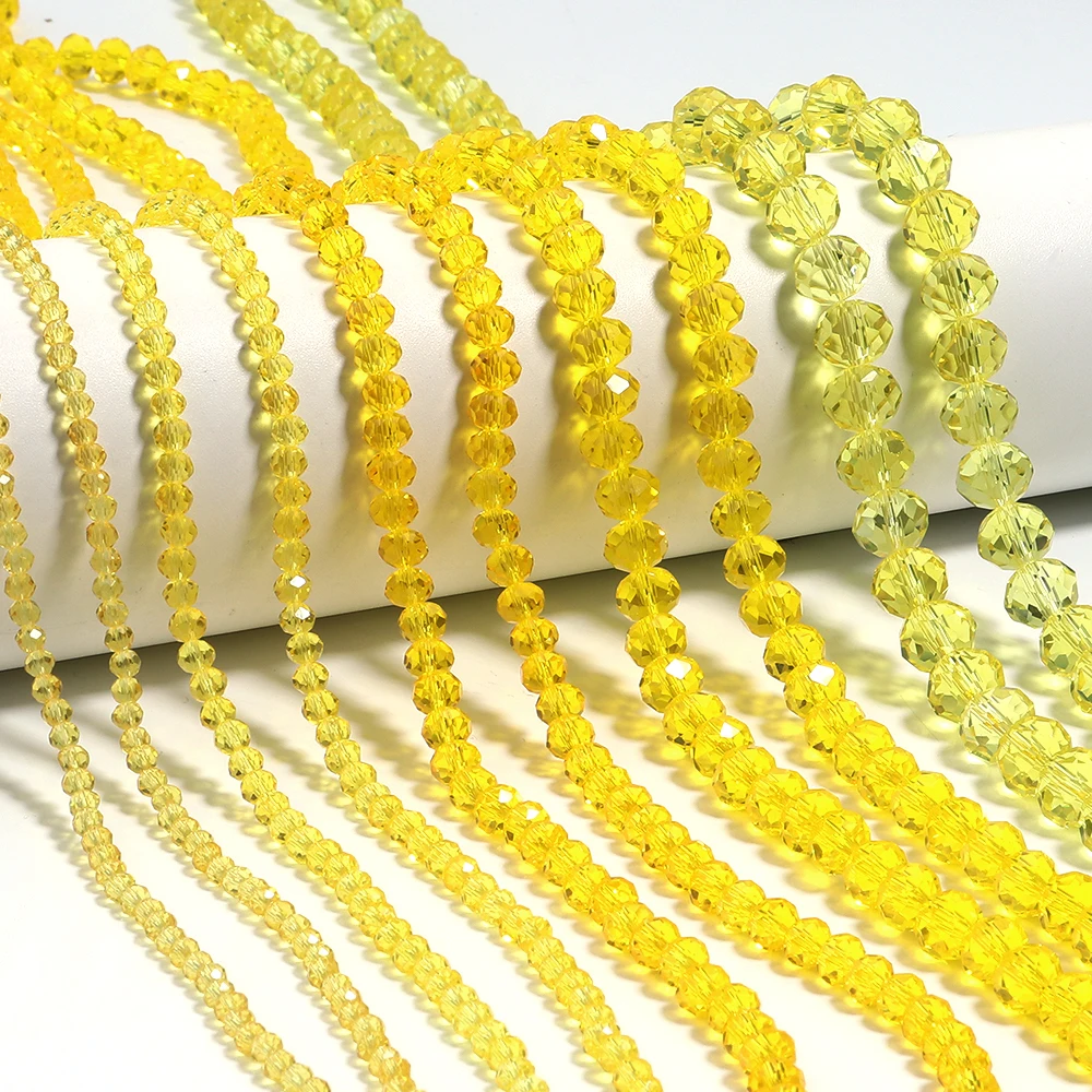 3/4/6/8/10mm Faceted Rondelle Crystal Beads Transparent Yellow Glass Loose Spacer Beads For DIY Jewelry Making Necklace Bracelet
3/4/6/8/10mm Faceted Rondelle Crystal Beads Transparent Yellow Glass Loose Spacer Beads For DIY Jewelry Making Necklace Bracelet