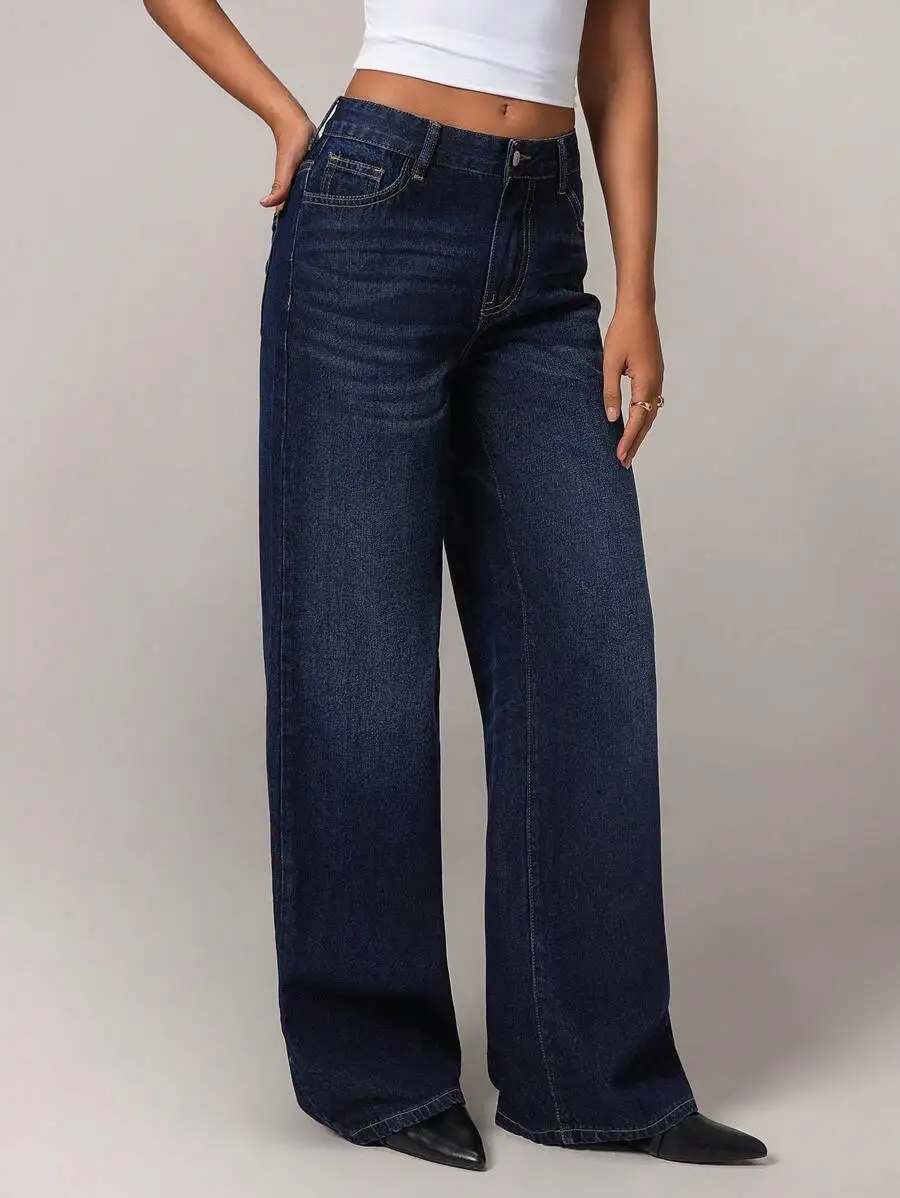 Wide Leg Denim Jeans For Women Loose Fit Low Rise Casual Style
Wide Leg Denim Jeans For Women Loose Fit Low Rise Casual Style
