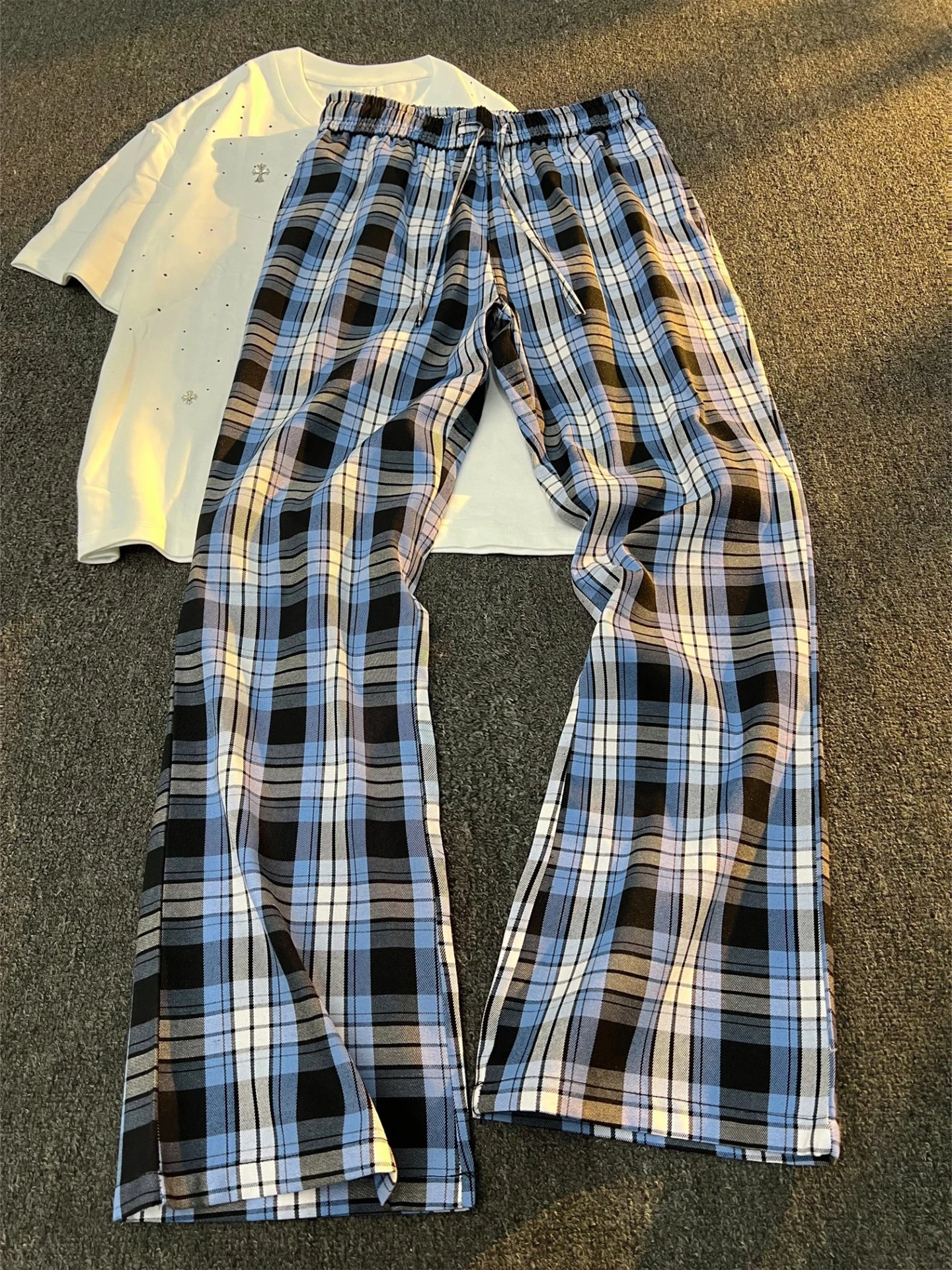 Cleanfit Blue Knife Plaid Pants Men's Summer Thin American High Street Vibe Straight Leg Micro Flare Casual Long Trousers
Cleanfit Blue Knife Plaid Pants Men's Summer Thin American High Street Vibe Straight Leg Micro Flare Casual Long Trousers