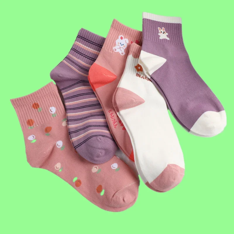 5/10 Pairs 2024 Women's Pink Cute Middle Tube Socks Breathable Versatile Student Socks Casual Sports Mid-cut Socks Cotton Socks
5/10 Pairs 2024 Women's Pink Cute Middle Tube Socks Breathable Versatile Student Socks Casual Sports Mid-cut Socks Cotton Socks