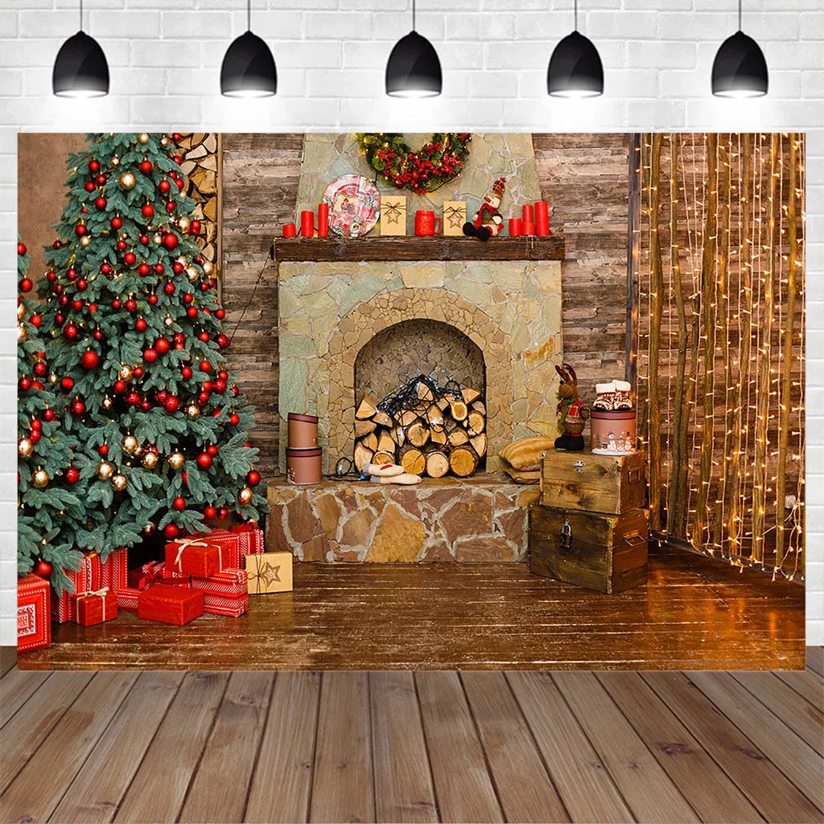 Mocsicka Retro Christmas Fireplace Decoration Photography Background Wood Wall Xmas Tree Gift Backdrop for Photobooth Shoot Prop
Mocsicka Retro Christmas Fireplace Decoration Photography Background Wood Wall Xmas Tree Gift Backdrop for Photobooth Shoot Prop