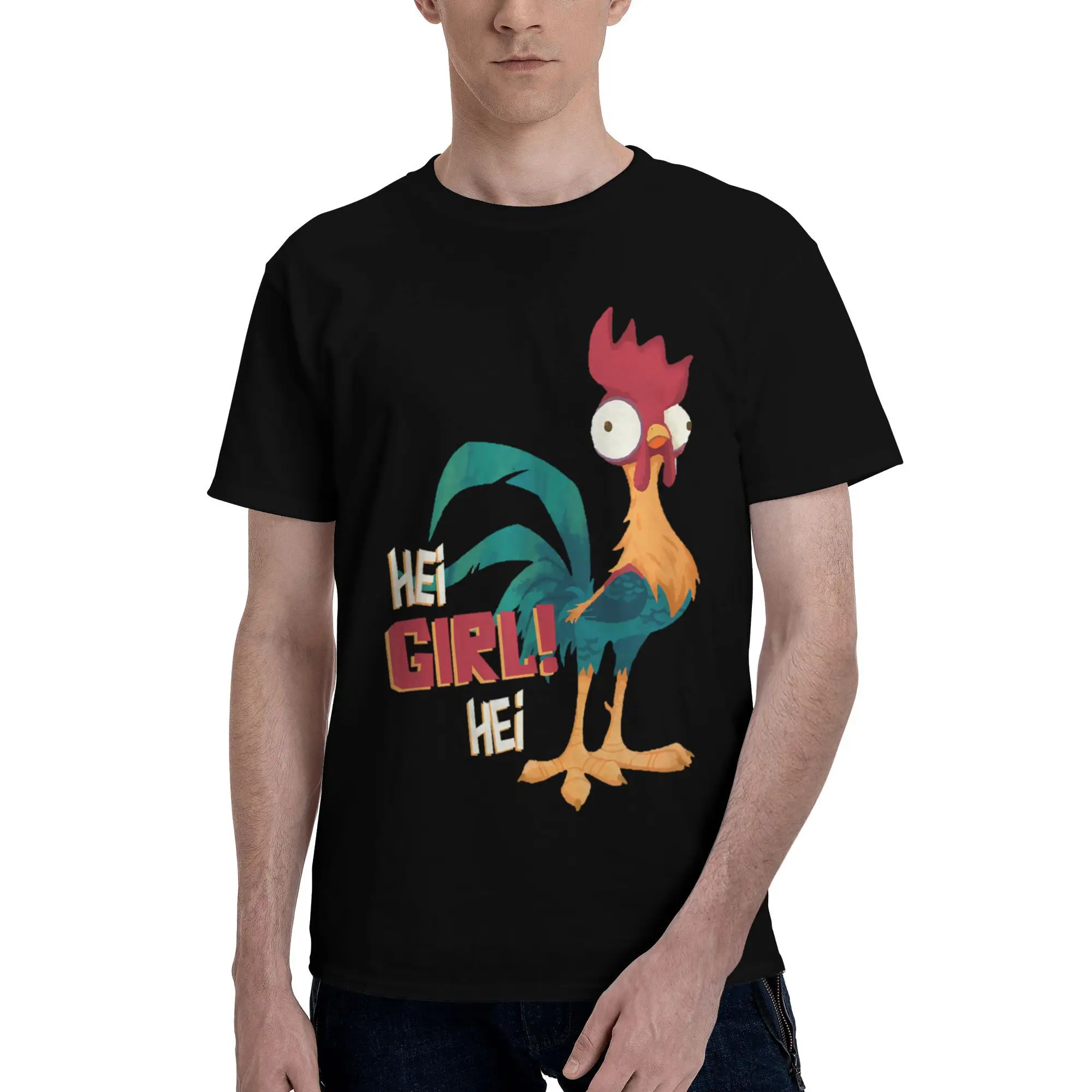 Moana Hei Hei Chicken Hei Girl Hei футболки для мужчин, хлопковая повседневная футболка с круглым воротником, футболка с короткими рукавами, одежда с принтом
Moana Hei Hei Chicken Hei Girl Hei футболки для мужчин, хлопковая повседневная футболка с круглым воротником, футболка с короткими рукавами, одежда с принтом