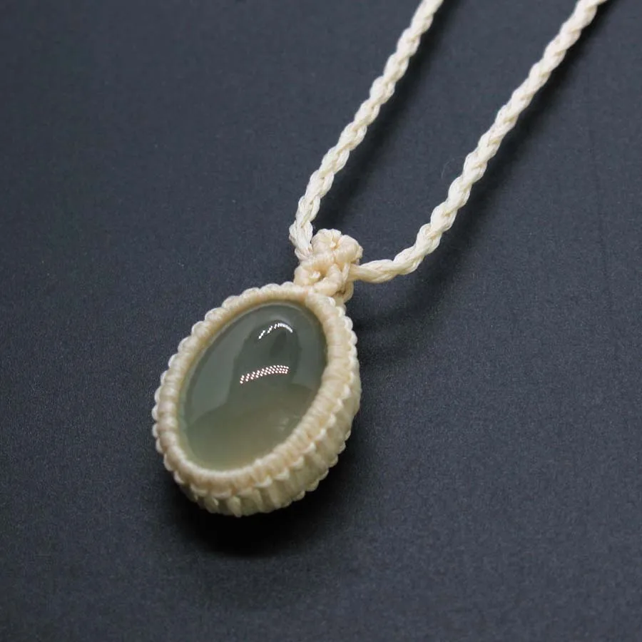Handmade Rope Braided Macrame Pendant Necklace For Women Natural Prehnite Stone Oval Weave Adjustable Chain Necklace Jewelry
Handmade Rope Braided Macrame Pendant Necklace For Women Natural Prehnite Stone Oval Weave Adjustable Chain Necklace Jewelry