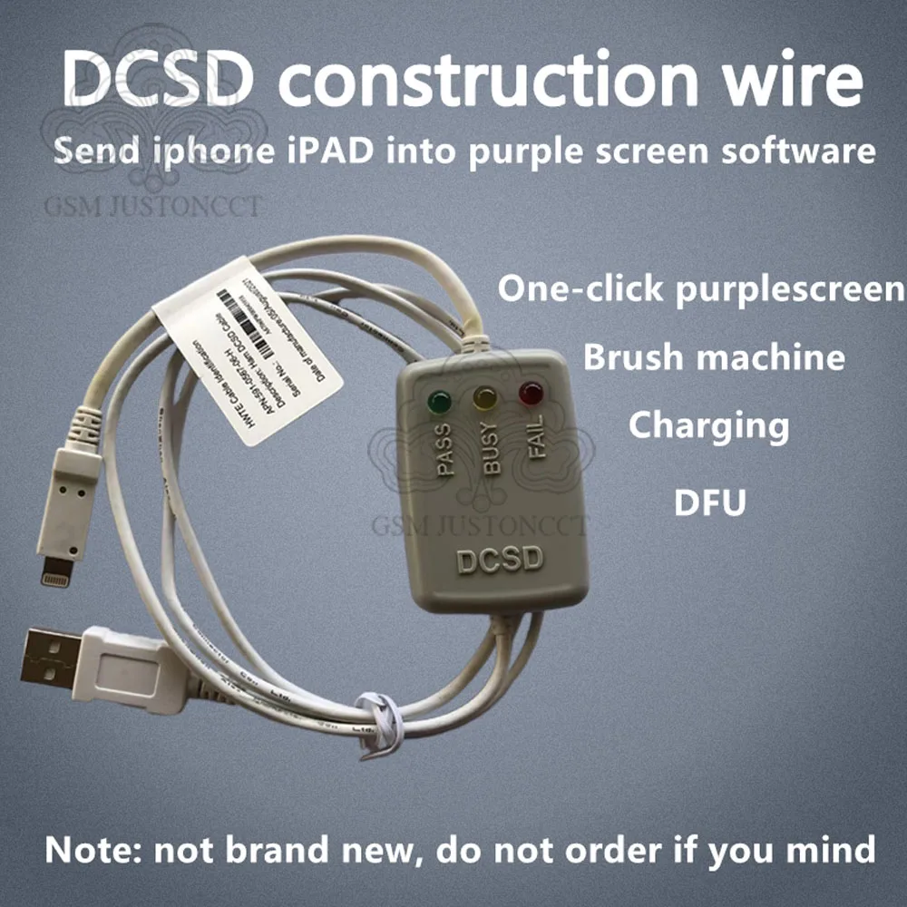 Original DCSD Alex Cable DCSD USB Cable For iPhone 6S-X Serial Port Engineering Line Enter Purple Screen Read Write Nand SysCfg
Original DCSD Alex Cable DCSD USB Cable For iPhone 6S-X Serial Port Engineering Line Enter Purple Screen Read Write Nand SysCfg