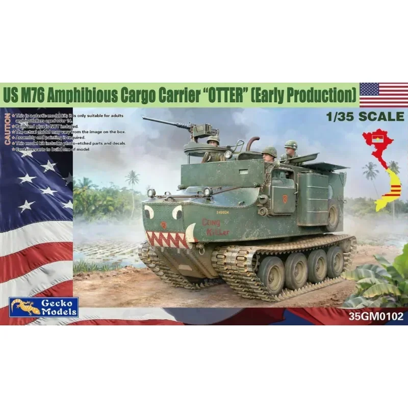 Модель Gecko 1/35, 35GM0102, США M76, грузовой перевозчик-амфибия «Оtter», (почнее производство), сборочные весы, игрушки «сделай сам», комплект модели
Модель Gecko 1/35, 35GM0102, США M76, грузовой перевозчик-амфибия «Оtter», (почнее производство), сборочные весы, игрушки «сделай сам», комплект модели