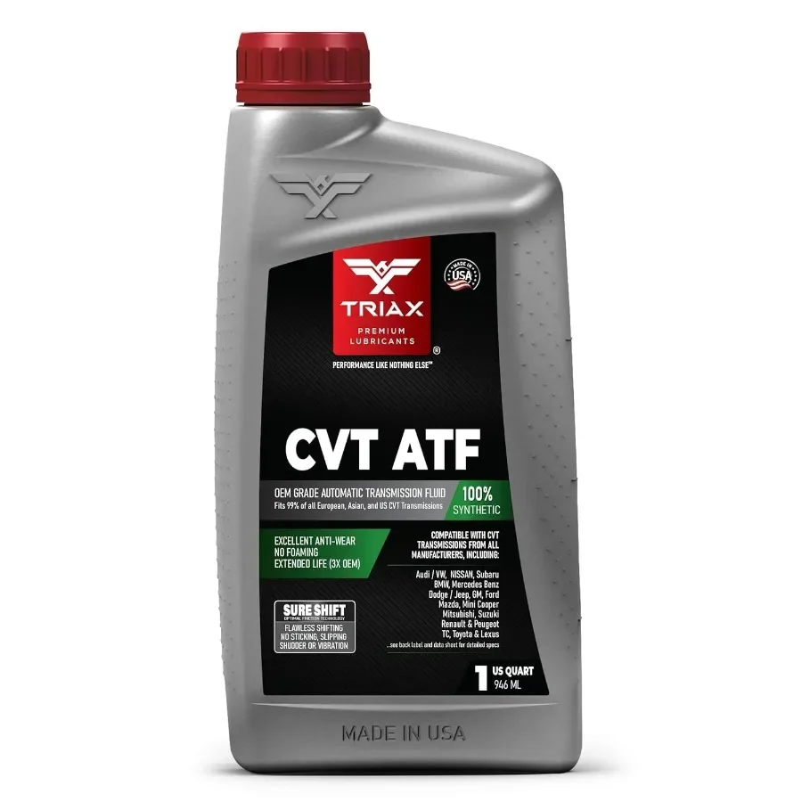 Универсальная трансмиссионная жидкость TRIAX CVT ATF OEM класса nSlip CVT для высокопроизводительных автоматических трансмиссий; разработанная для эксцентрирования 
Универсальная трансмиссионная жидкость TRIAX CVT ATF OEM класса nSlip CVT для высокопроизводительных автоматических трансмиссий; разработанная для эксцентрирования