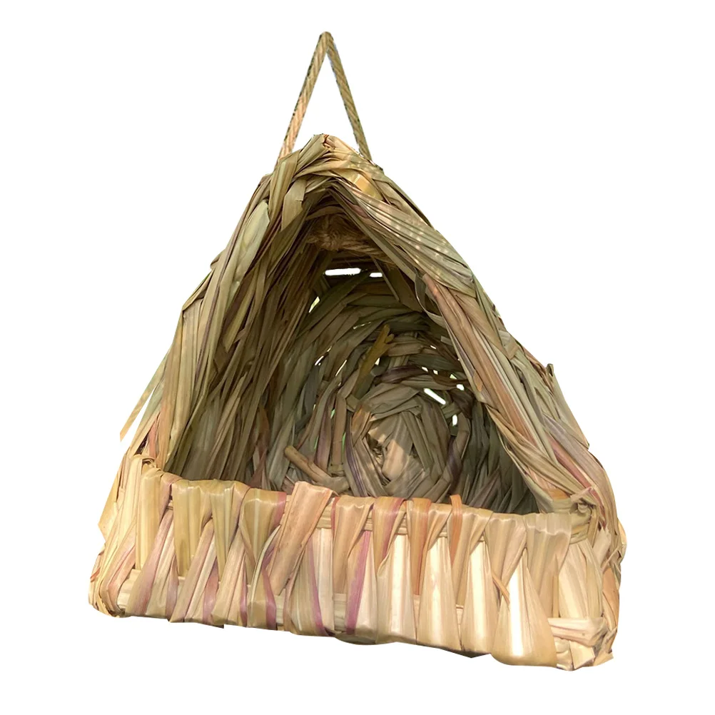 Grass Bird Nest Handmade Woven Straw Nest Triangle Birdhouse for Parakeet Cockatiel Finch Breeding Resting Cage Accessories
Grass Bird Nest Handmade Woven Straw Nest Triangle Birdhouse for Parakeet Cockatiel Finch Breeding Resting Cage Accessories