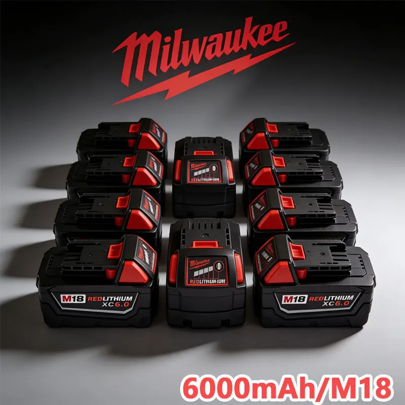 Milwaukee M18 6.0Ah Battery, 18V RED Lithium-Ion Replacement Battery for 48-11-1860 2604-22 M18 Power Tools
Milwaukee M18 6.0Ah Battery, 18V RED Lithium-Ion Replacement Battery for 48-11-1860 2604-22 M18 Power Tools