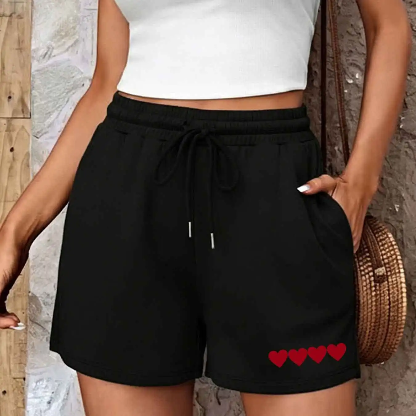 Women's Summer Heart Print Shorts Elastic Waistband Sweat-wicking and Breathable Suitable for Sports Running and Fitness
Women's Summer Heart Print Shorts Elastic Waistband Sweat-wicking and Breathable Suitable for Sports Running and Fitness