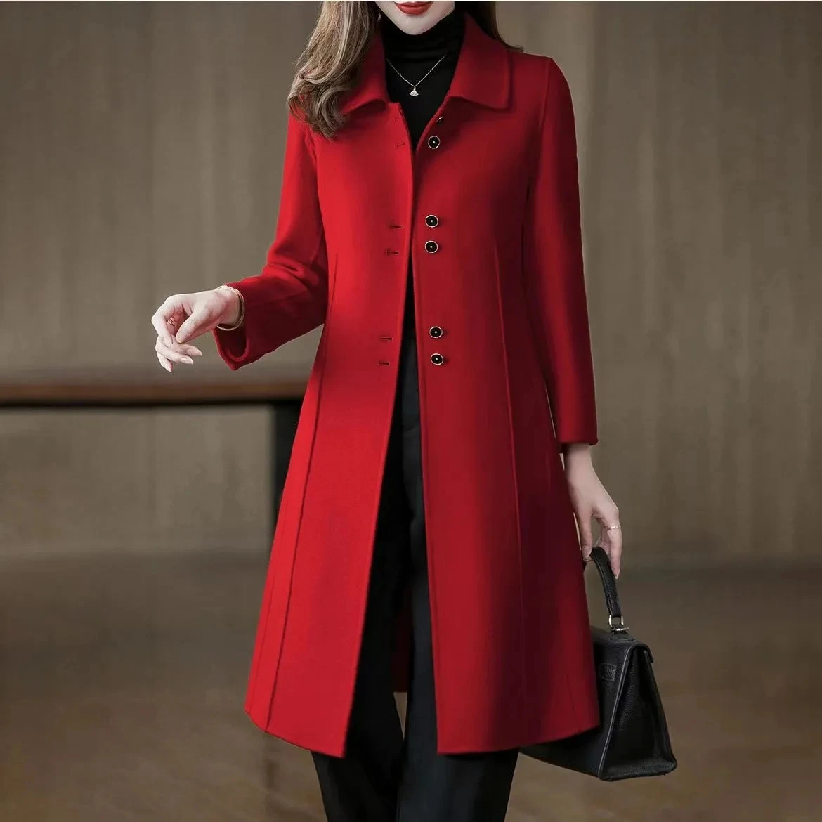 High Grade Fashion Slim Fitting Waistband Mid Length Style Woolen Overcoat Can Be Worn By Women In Autumn Winter Tide A1323
High Grade Fashion Slim Fitting Waistband Mid Length Style Woolen Overcoat Can Be Worn By Women In Autumn Winter Tide A1323