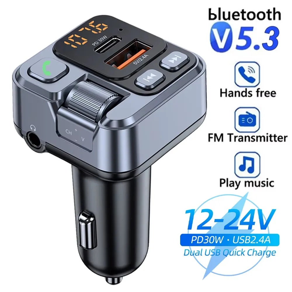 Car bluetooth Receiver USB U Disk Read PD20W Fast Charging Digital Display Car Mobile Phone Adapter FM Transmiter w/ LED Display
Car bluetooth Receiver USB U Disk Read PD20W Fast Charging Digital Display Car Mobile Phone Adapter FM Transmiter w/ LED Display
