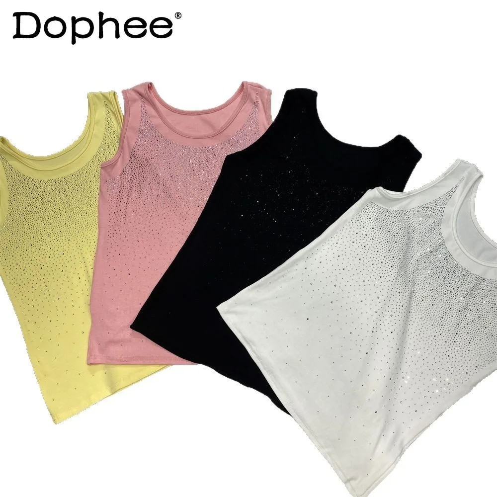 European Goods Hot Diamond Sparkling High-end Round Neck Vest Women's Summer Versatile Fashion Inner Suspender Top Y2k Top
European Goods Hot Diamond Sparkling High-end Round Neck Vest Women's Summer Versatile Fashion Inner Suspender Top Y2k Top