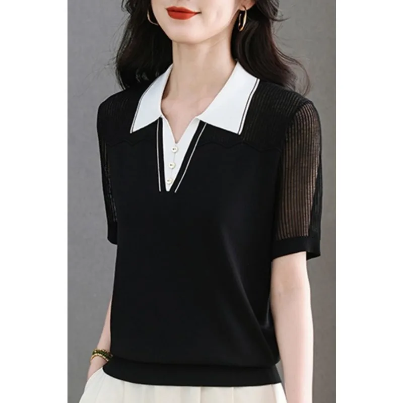 Women's Knit Polo Shirt Short Sleeve Collared V-Neck Casual Summer Top
Women's Knit Polo Shirt Short Sleeve Collared V-Neck Casual Summer Top