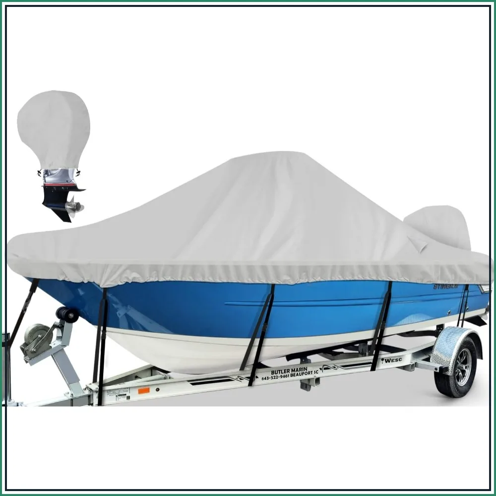 Heavy Duty 1300D Waterproof Center Console Boat Cover 16-18ft, Gray
Heavy Duty 1300D Waterproof Center Console Boat Cover 16-18ft, Gray